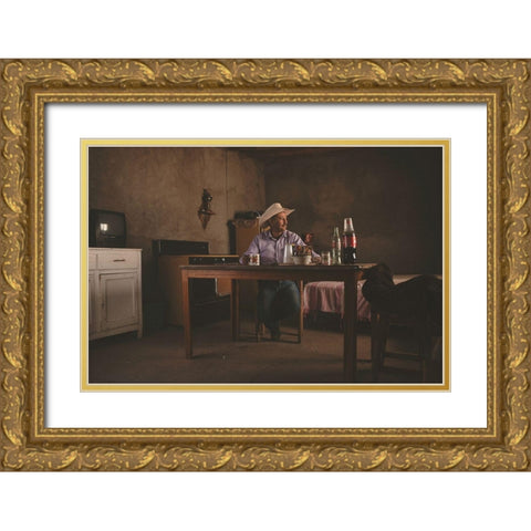 El Descanso Gold Ornate Wood Framed Art Print with Double Matting by Bruno, Giacomo
