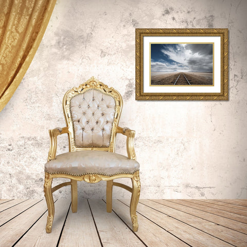 The Long Road Gold Ornate Wood Framed Art Print with Double Matting by Anton, Rostovskiy