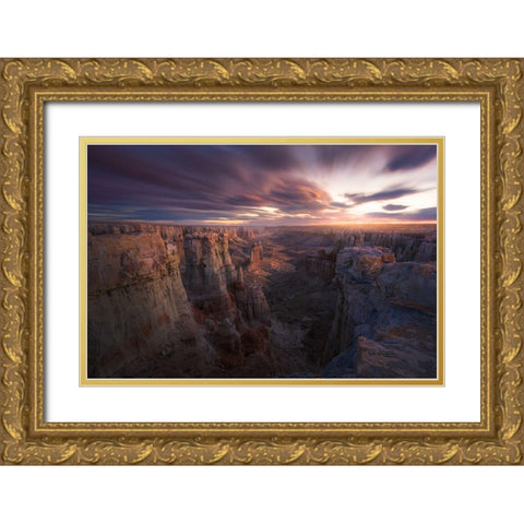 Above and Beyond Gold Ornate Wood Framed Art Print with Double Matting by Moore, Chris