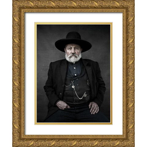 El Paso Project Gold Ornate Wood Framed Art Print with Double Matting by Scheunders, Jan