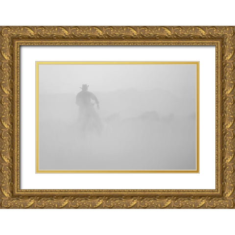 Cowboy Gold Ornate Wood Framed Art Print with Double Matting by Uzumcu, Suleyman