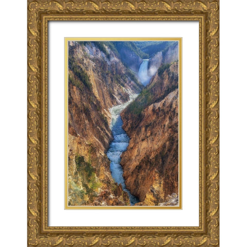 The Yellowstone Gold Ornate Wood Framed Art Print with Double Matting by Sink, Jeffrey C