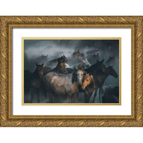 Love Gold Ornate Wood Framed Art Print with Double Matting by Taskin, Huseyin
