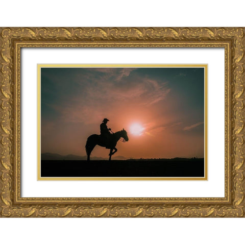 Waiting Gold Ornate Wood Framed Art Print with Double Matting by Tekdogan, Barkan