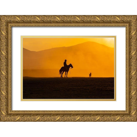 Mans Best Friends Gold Ornate Wood Framed Art Print with Double Matting by Tekdogan, Barkan