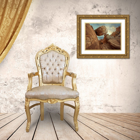 Balanced Rock Gold Ornate Wood Framed Art Print with Double Matting by Perlow, Gary