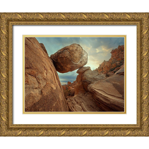 Balanced Rock Gold Ornate Wood Framed Art Print with Double Matting by Perlow, Gary