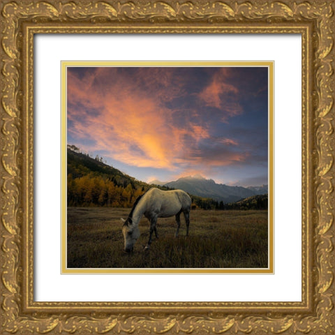 The Paradise Gold Ornate Wood Framed Art Print with Double Matting by Fan, John