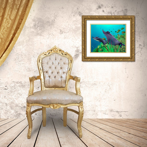 Blue Skates-Balicasag Island-Philippines Gold Ornate Wood Framed Art Print with Double Matting by Fitzharris, Tim