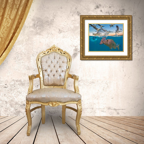 Snapper and gulls-Coral Coast-Western Australia Gold Ornate Wood Framed Art Print with Double Matting by Fitzharris, Tim