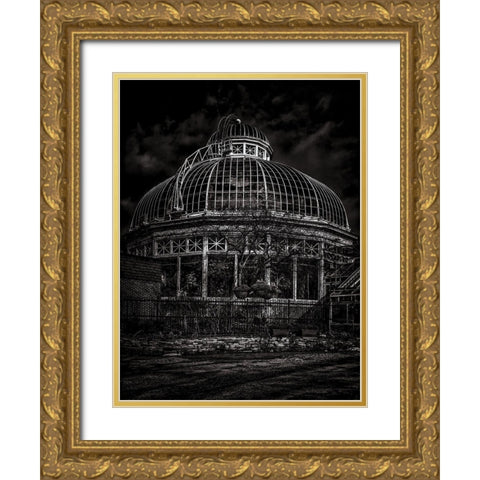Allan Gardens Conservatory Toronto Black and White Gold Ornate Wood Framed Art Print with Double Matting by Carson, Brian