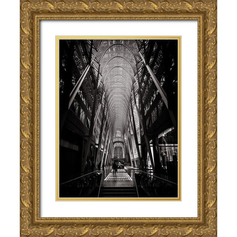 Allen Lambert Galleria Toronto Black and White Gold Ornate Wood Framed Art Print with Double Matting by Carson, Brian