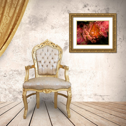 Backyard Flowers Coral 40 Gold Ornate Wood Framed Art Print with Double Matting by Carson, Brian