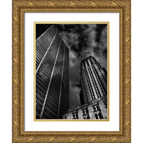 Commerce Court Courtyard View Gold Ornate Wood Framed Art Print with Double Matting by Carson, Brian