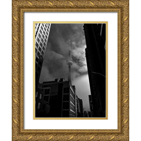 Downtown Toronto Fogfest No 6 Gold Ornate Wood Framed Art Print with Double Matting by Carson, Brian