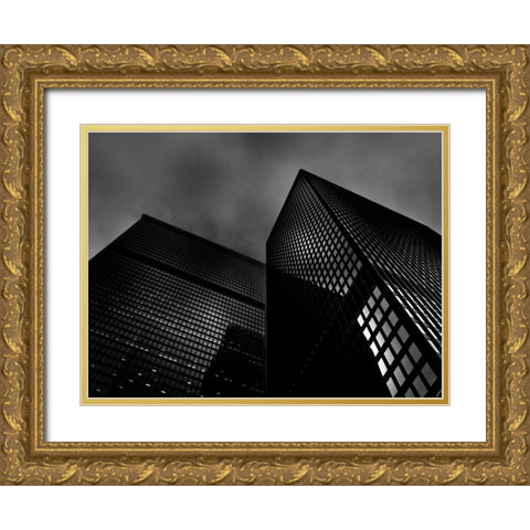 Downtown Toronto Fogfest No 14 Gold Ornate Wood Framed Art Print with Double Matting by Carson, Brian