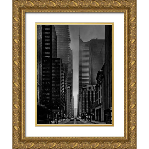 Downtown Toronto Fogfest No 25 Gold Ornate Wood Framed Art Print with Double Matting by Carson, Brian