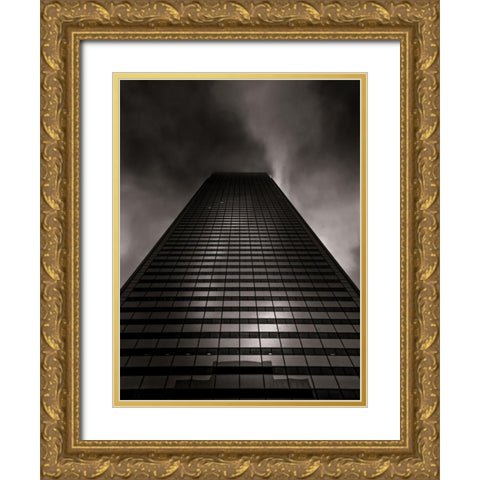 Downtown Toronto Fogfest No 39 Gold Ornate Wood Framed Art Print with Double Matting by Carson, Brian