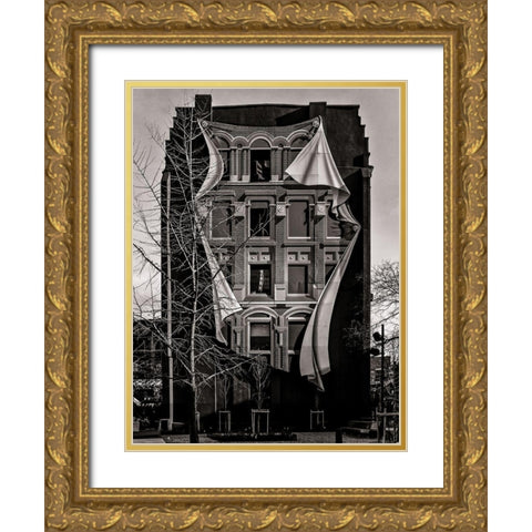 Gooderham Flatiron Building Toronto No 3 Gold Ornate Wood Framed Art Print with Double Matting by Carson, Brian