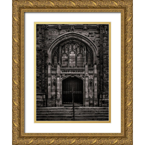 Knox College Entrance Toronto Gold Ornate Wood Framed Art Print with Double Matting by Carson, Brian