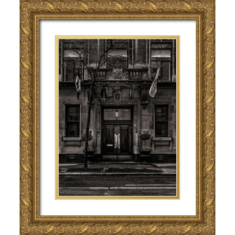 King Street Toronto No 91 Gold Ornate Wood Framed Art Print with Double Matting by Carson, Brian