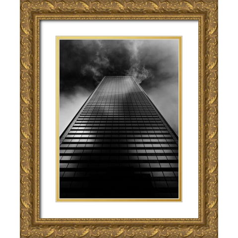 King Street Toronto No 101 Gold Ornate Wood Framed Art Print with Double Matting by Carson, Brian