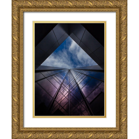 King Street Toronto No 102 Gold Ornate Wood Framed Art Print with Double Matting by Carson, Brian