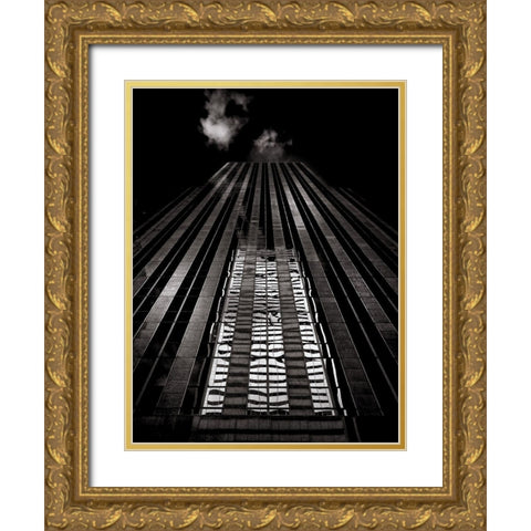 King Street Toronto No 130 Gold Ornate Wood Framed Art Print with Double Matting by Carson, Brian