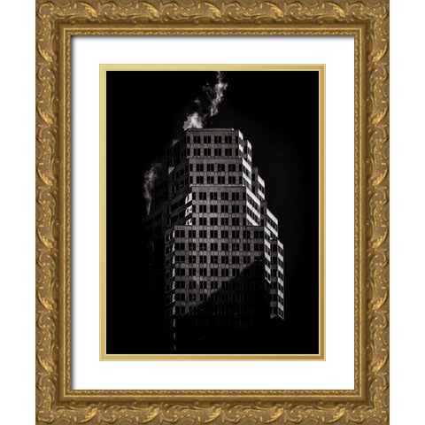 Bay Street Toronto No 181 Gold Ornate Wood Framed Art Print with Double Matting by Carson, Brian