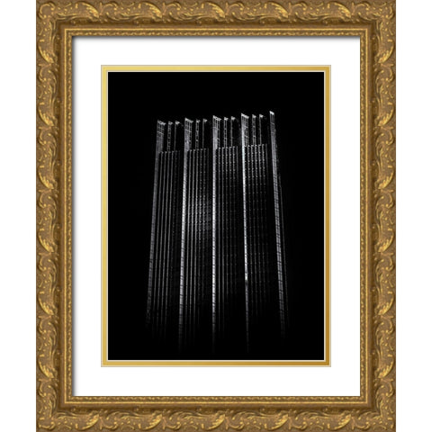 Bay Street North Tower Toronto No 2002 Gold Ornate Wood Framed Art Print with Double Matting by Carson, Brian