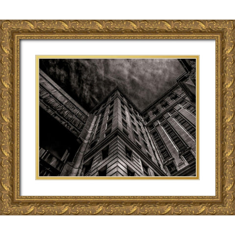 University Avenue Toronto No 3302 Gold Ornate Wood Framed Art Print with Double Matting by Carson, Brian