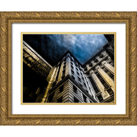 University Avenue Toronto No 3302 Color Gold Ornate Wood Framed Art Print with Double Matting by Carson, Brian