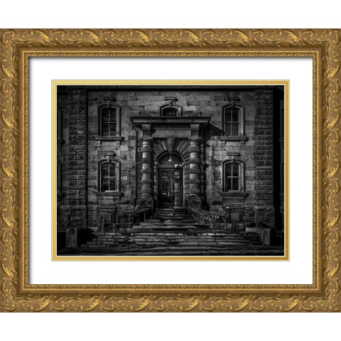 Gerrard Street East Toronto No 5502 Gold Ornate Wood Framed Art Print with Double Matting by Carson, Brian