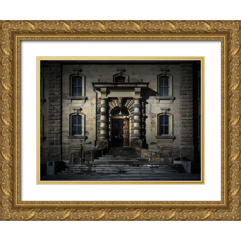 Gerrard Street East Toronto No 5502 Color Gold Ornate Wood Framed Art Print with Double Matting by Carson, Brian