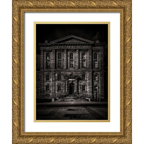 Gerrard Street East Toronto No 5501 Monochrome Gold Ornate Wood Framed Art Print with Double Matting by Carson, Brian