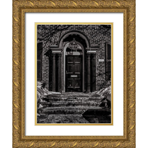 Yonge Street Toronto No 1067 Gold Ornate Wood Framed Art Print with Double Matting by Carson, Brian