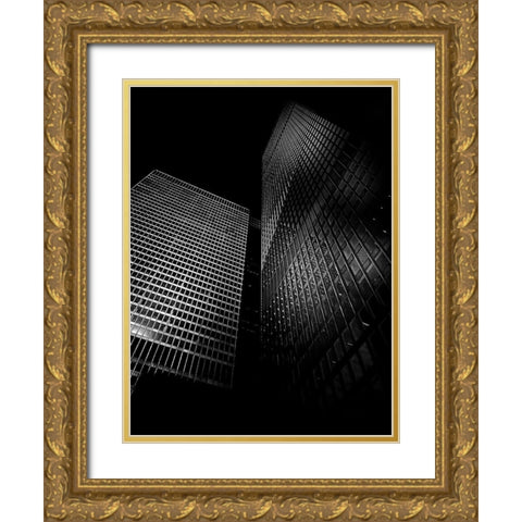 King Street Toronto No 5577 Gold Ornate Wood Framed Art Print with Double Matting by Carson, Brian