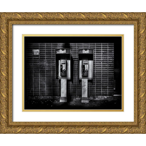 Phone Booth No 3 Gold Ornate Wood Framed Art Print with Double Matting by Carson, Brian