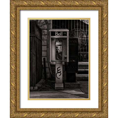 Phone Booth No 6 Gold Ornate Wood Framed Art Print with Double Matting by Carson, Brian