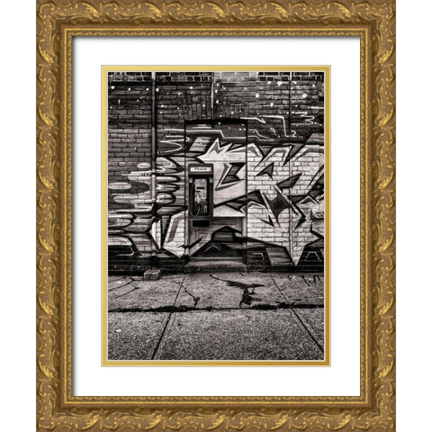 Phone Booth No 12 Gold Ornate Wood Framed Art Print with Double Matting by Carson, Brian
