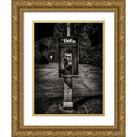 Phone Booth No 16 Gold Ornate Wood Framed Art Print with Double Matting by Carson, Brian
