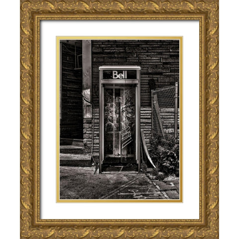 Phone Booth No 20 Gold Ornate Wood Framed Art Print with Double Matting by Carson, Brian