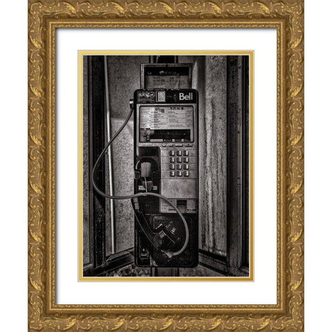 Phone Booth No 24 Gold Ornate Wood Framed Art Print with Double Matting by Carson, Brian