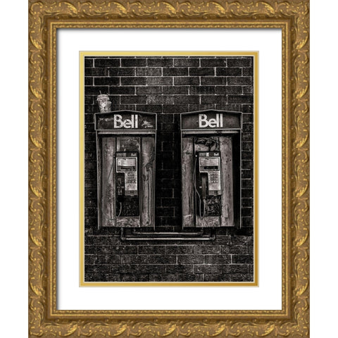 Phone Booth No 26 Gold Ornate Wood Framed Art Print with Double Matting by Carson, Brian