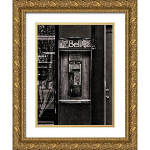 Phone Booth No 32 Gold Ornate Wood Framed Art Print with Double Matting by Carson, Brian