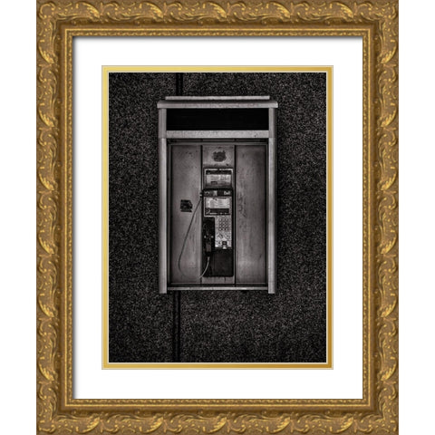 Phone Booth No 33 Gold Ornate Wood Framed Art Print with Double Matting by Carson, Brian