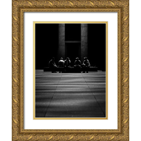 Shadowy men Doing Shadowy Things Gold Ornate Wood Framed Art Print with Double Matting by Carson, Brian