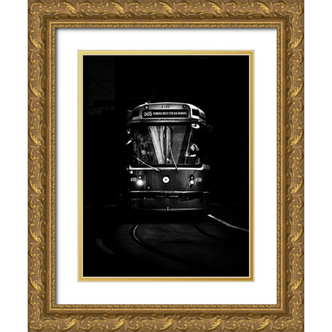 Dundas Street Car Toronto Gold Ornate Wood Framed Art Print with Double Matting by Carson, Brian