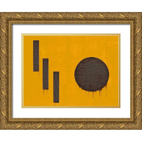 Orange 1110 Gold Ornate Wood Framed Art Print with Double Matting by Verschelden, Harry