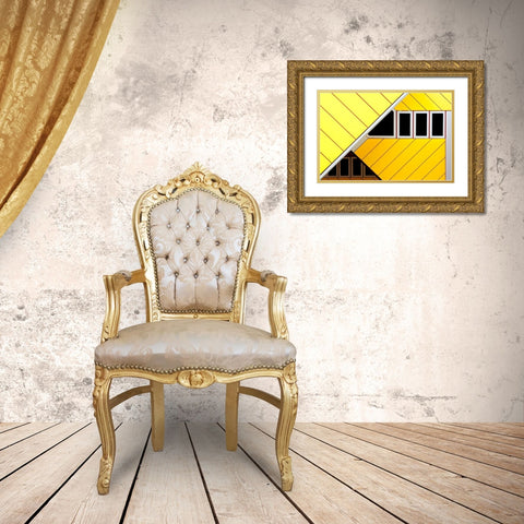 Triangles and Rectangles Gold Ornate Wood Framed Art Print with Double Matting by Doyle, Renee